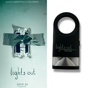 🦋 5/$25 - Lights Out (2016) Dual Shine LED Carabiner Flashlight Movie Merch